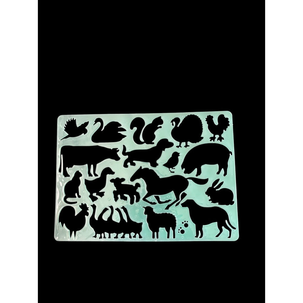 Animal Stencil Template Farm Woodland Pets Horse Cow Pig Dog Cat Craft